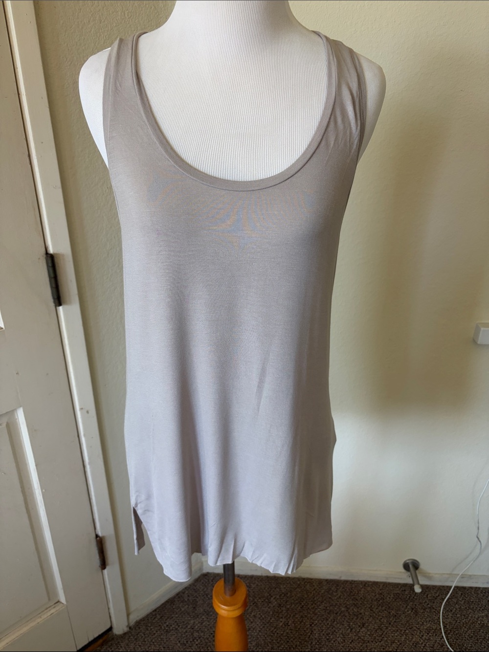 Majestic filatures Sleeveless Scoop Neck Tank Top in Light Taupe